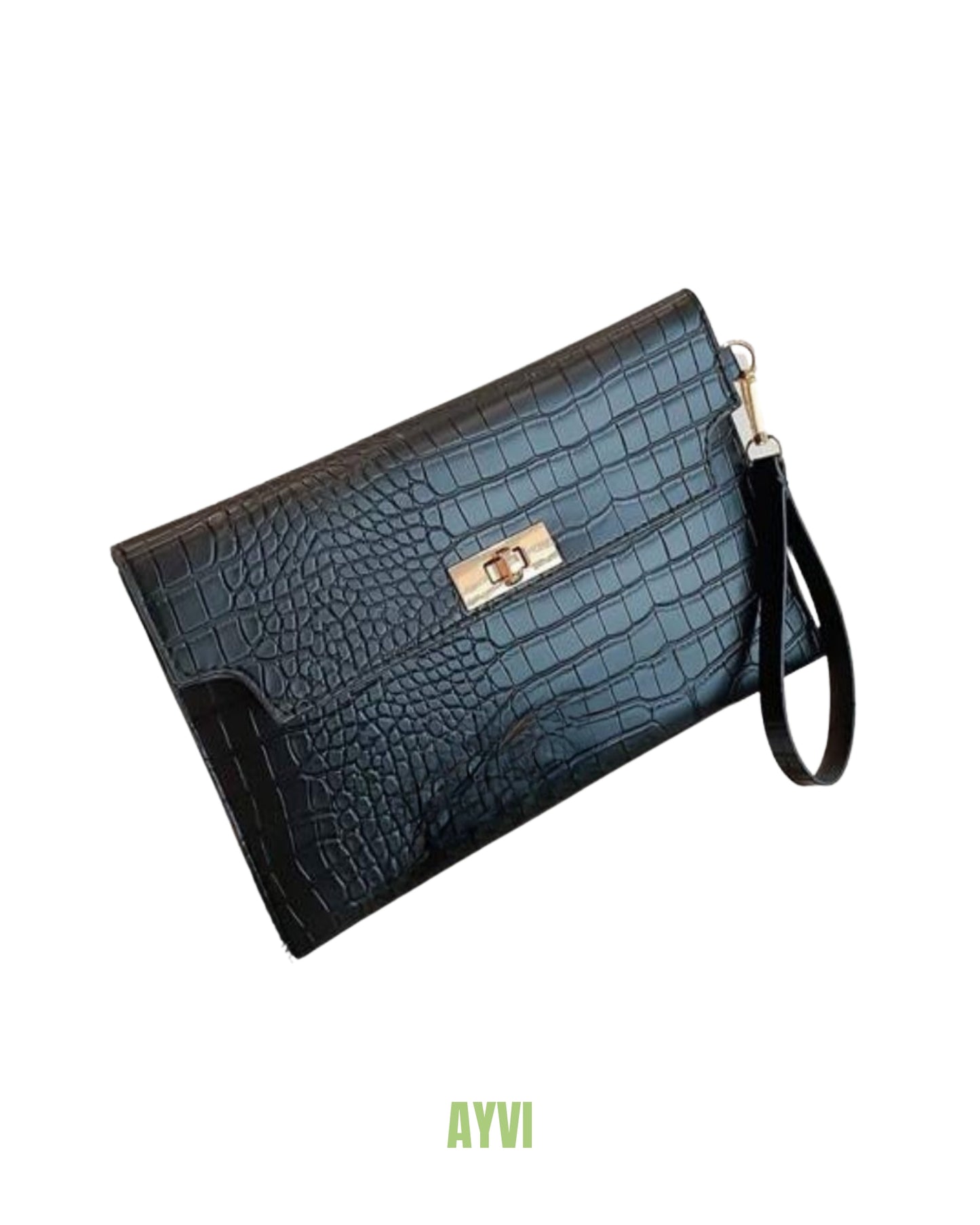 Sienna Black Crocodile Bag